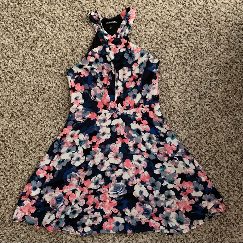 Express Flower Criss Cross Front Dress